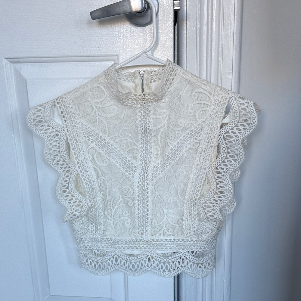 Indikah White Lace Top